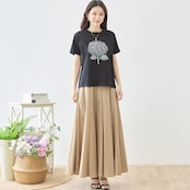 TRUBE アジサイラインストーンデコTシャツ【M~L】ブラック