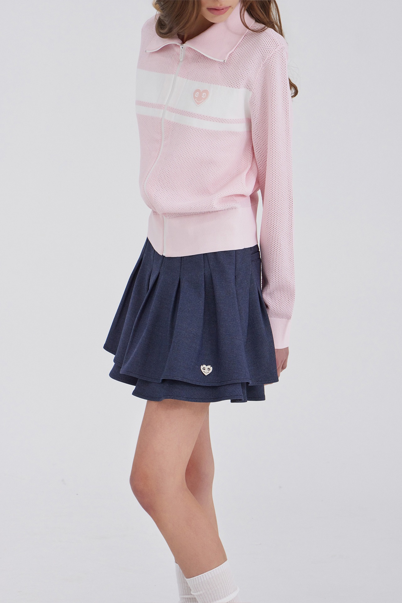 GOXO ゴーエックスオー メタルハート ツーレイヤー スカート デニム