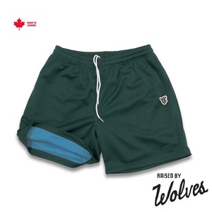【RAISED BY WOLVES/レイズドバイウルブス】TWO-TONE MESH SHORTS ショートパンツ / FOREST/VICTORY / SS24-12188