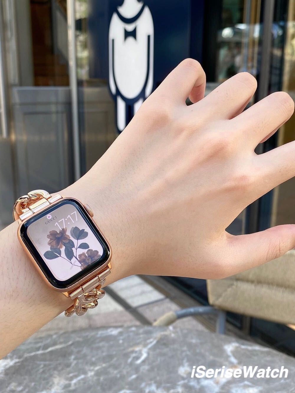 45mm Apple Watch クリア＋ローズゴールド　ケースバンド　ベルト