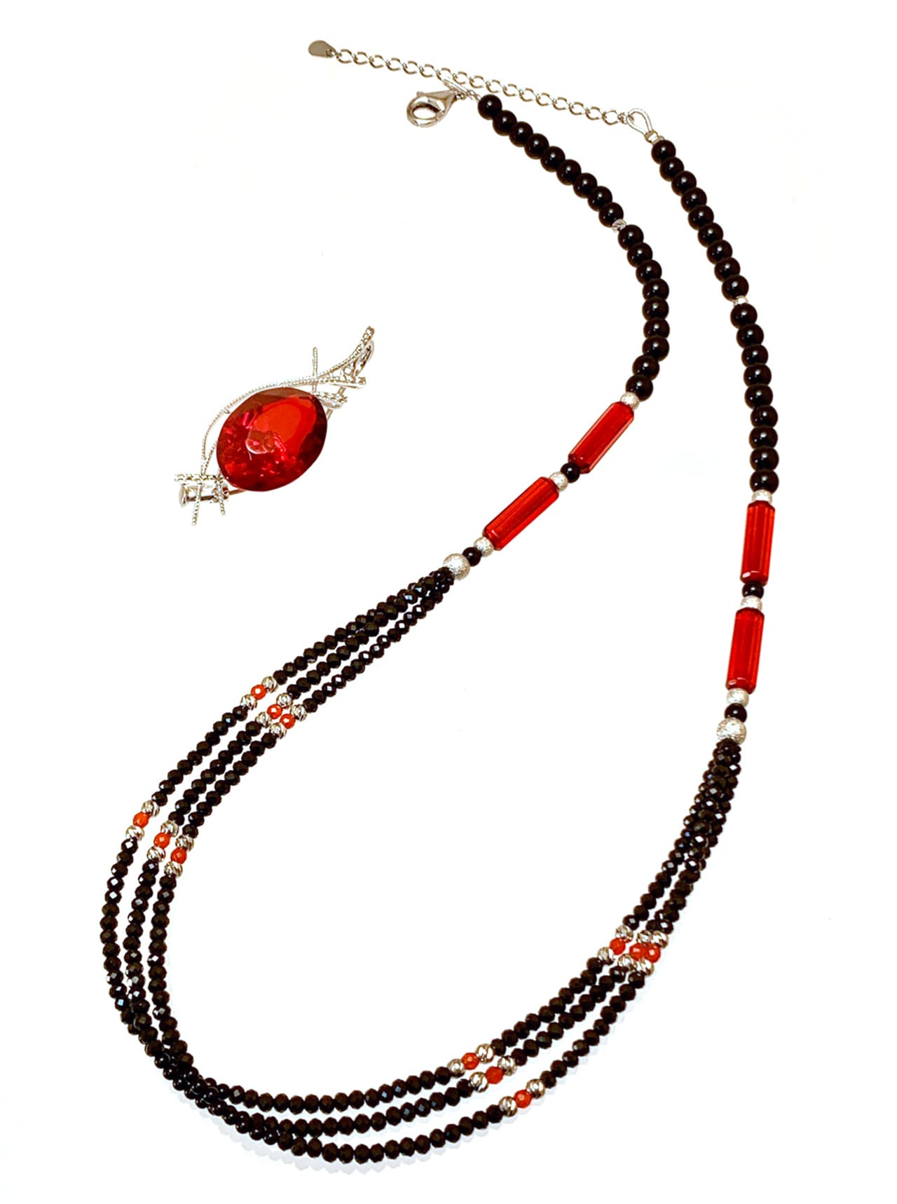 【専用です】14kgf✴︎レッドアンバー３点セット・他 レッドアンバー ペンダントネックレス ブローチ兼用 AN-2734 ※受注生産