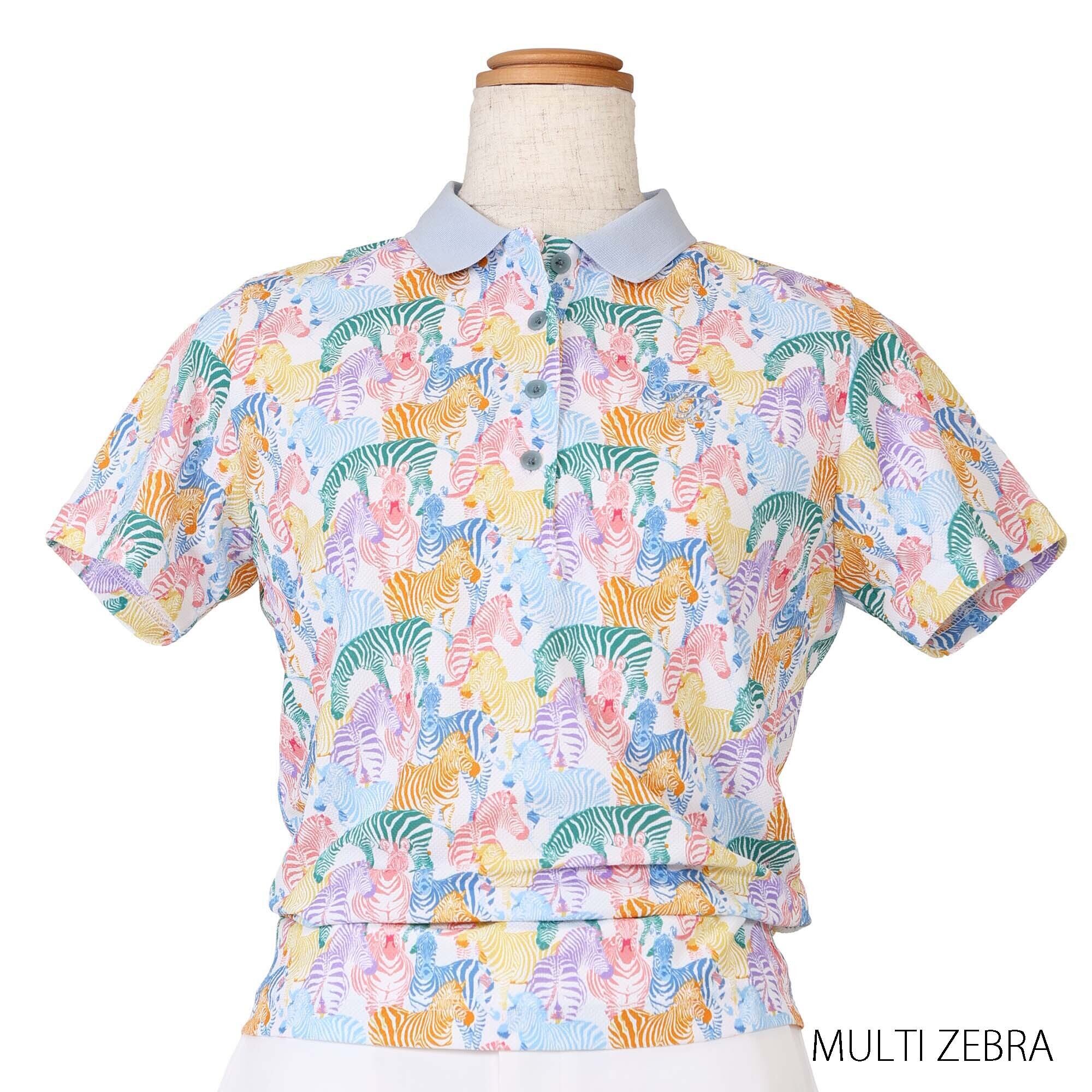 FBAL-PO37　レディース　プリント半袖ポロ