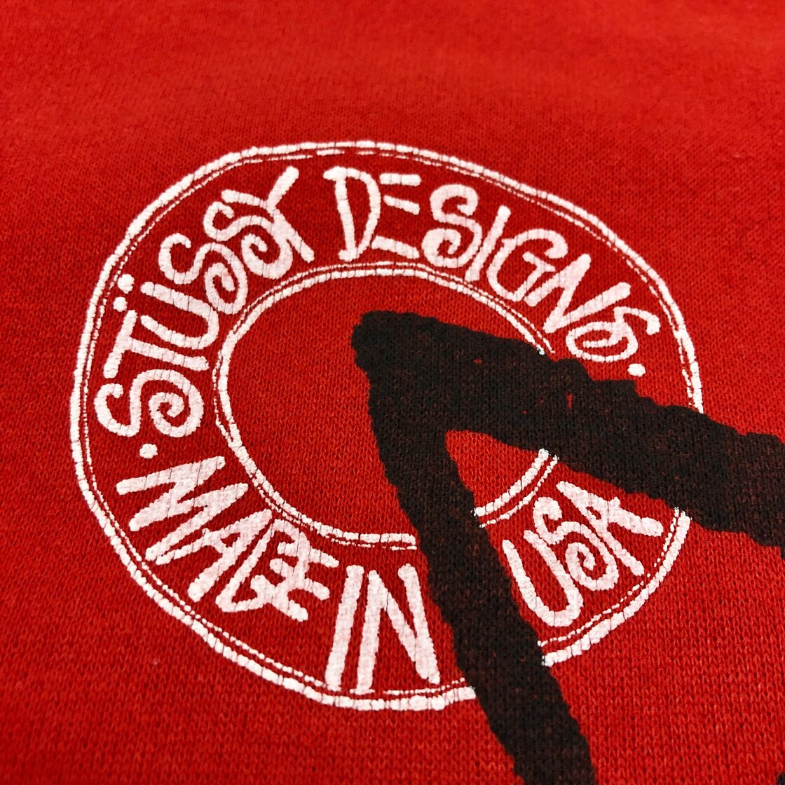 80s OLD STUSSY/Logo print Sweat/USA製/黒タグ/2枚タグ/ロゴプリント 