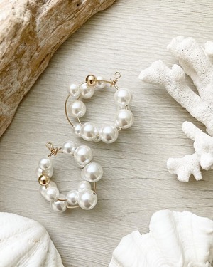 【受注生産】cross pearl pierce  S size