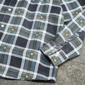 cotton light flannel check shirt blue