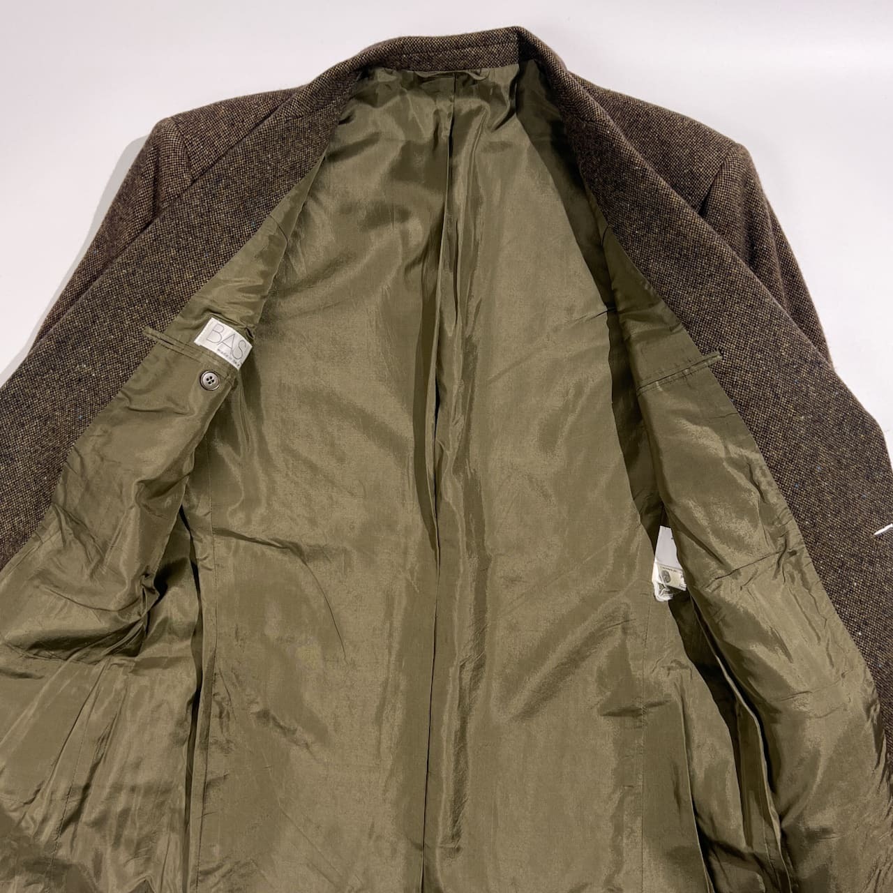 イタリア製 BASILE バジーレ ツイード ウール テーラード ジャケット 46/ブラウン系 メンズ