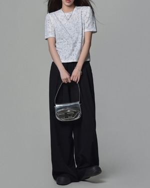 パフスリーブクルーネックTシャツ A1064