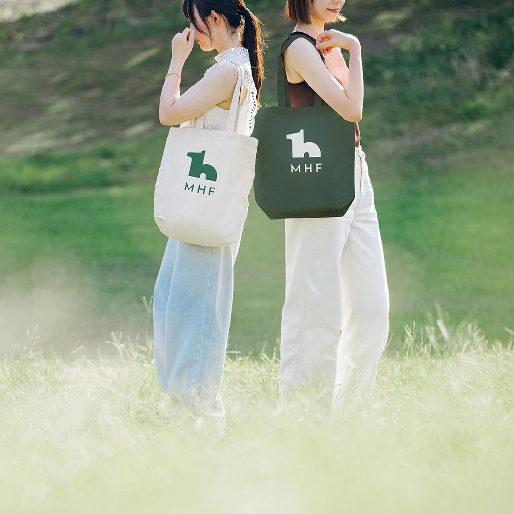 トートバッグ ブルー Metasequoia Horse Forest（メタセコイアと馬の森