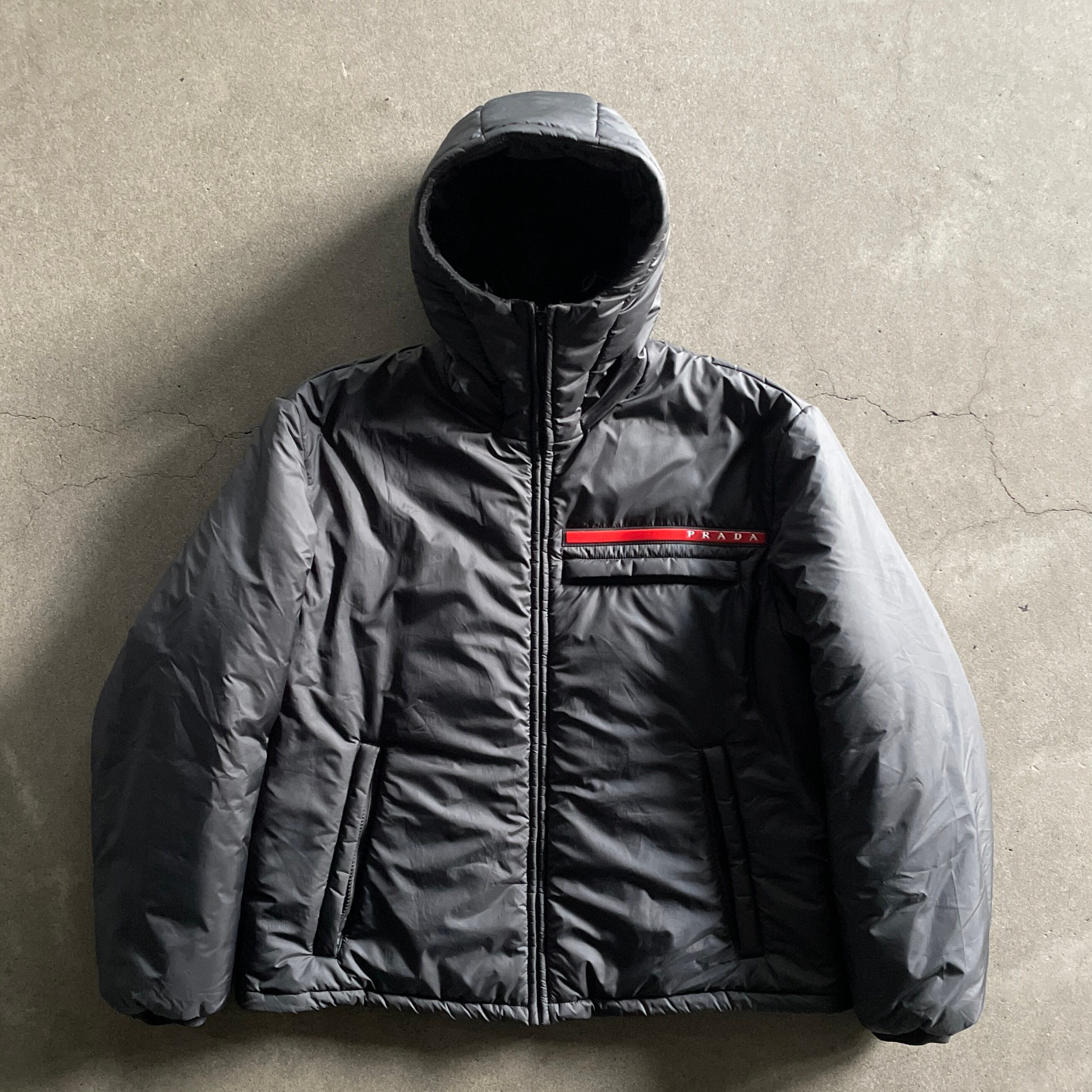 2000s prada fur docking nylon blouson 48