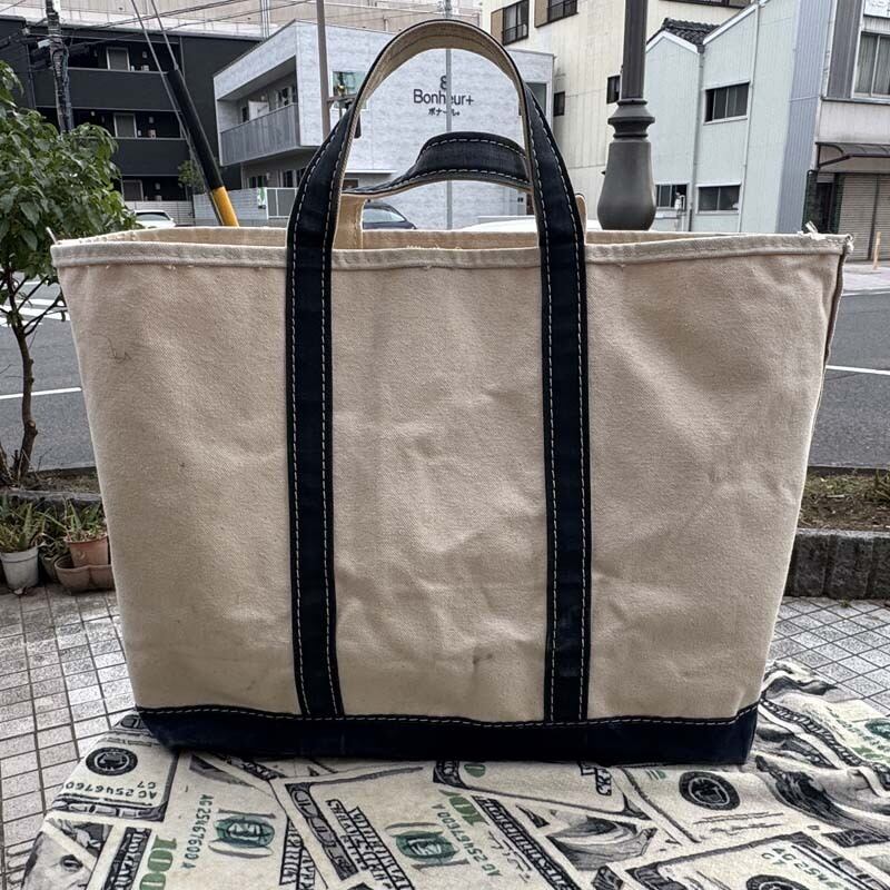 1980's Vintage Used L.L.Bean BOAT AND TOTE/Navy、Mサイズ、2