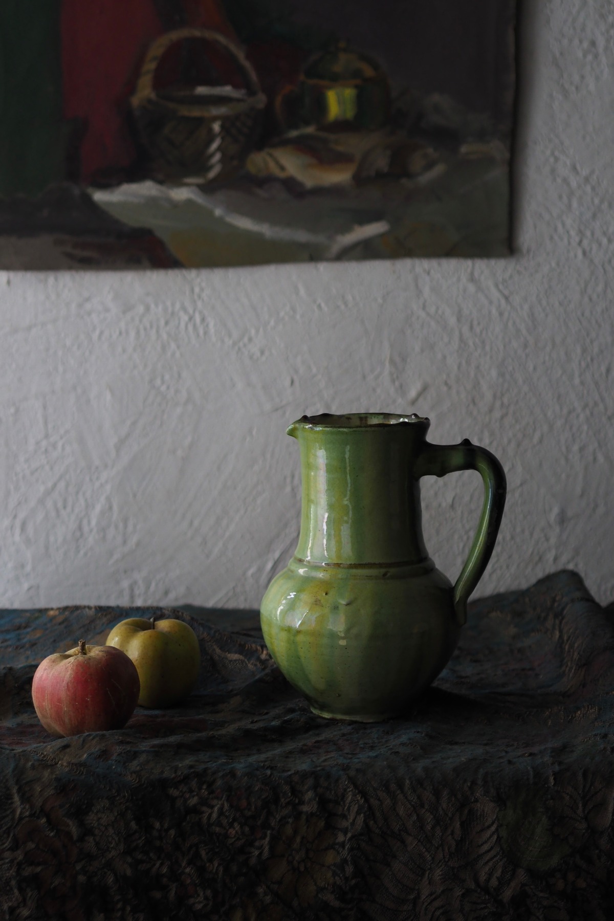 緑釉の水差し-antique pottery pitcher | アンティーク.ヴィンテージ 