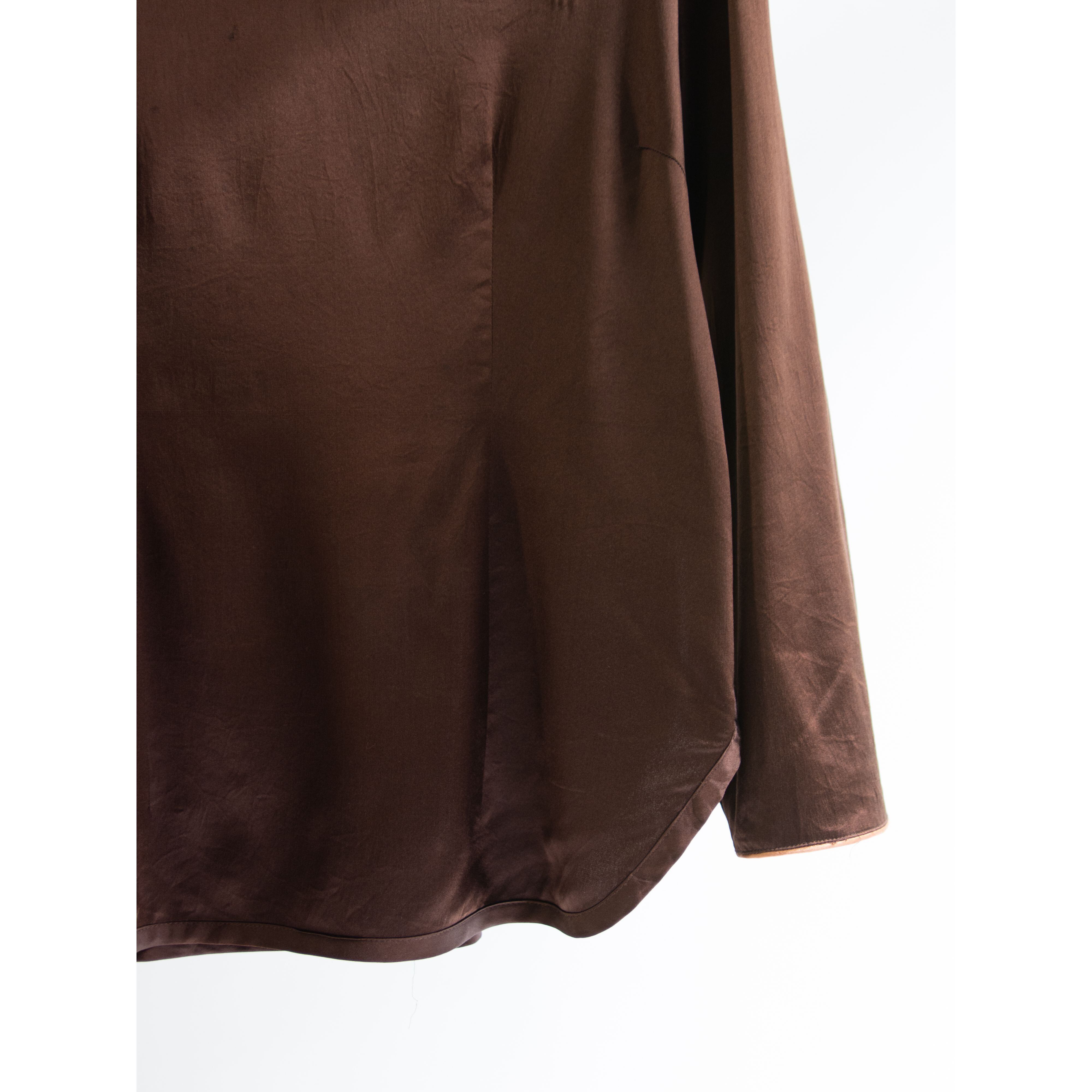 【EQUIPMENT】90's Silk-Polyurethane pullover blouse（エキプモン ストレッチシルクプルオーバーブラウス シャツ）11c