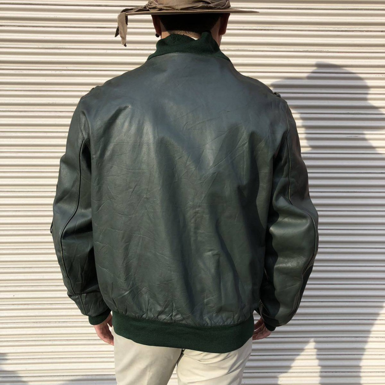 70s ドイツ製 HARRO ヴィンテージ グリーン パイロット レザー 