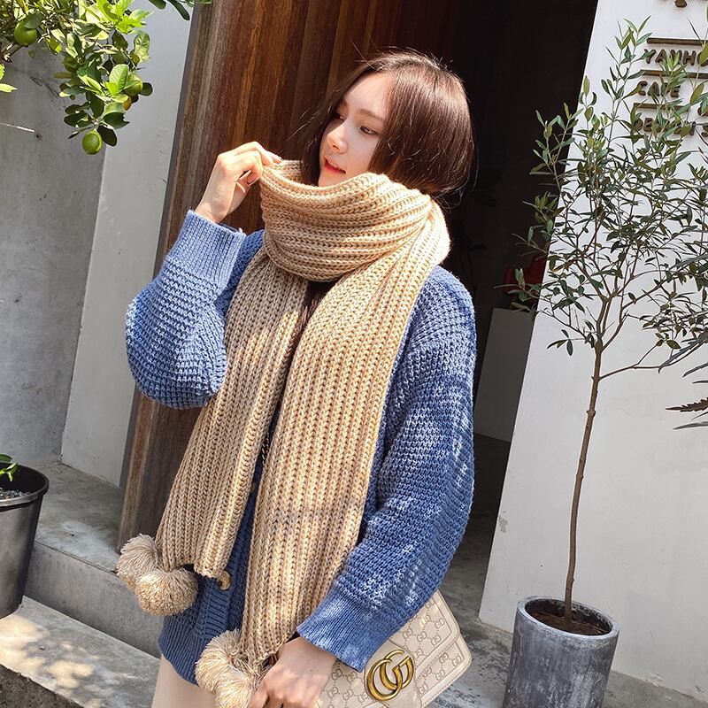 スカーフ ウィンターカラーニットウール 冬物 ブラック・アイド・ピーズ97357706002