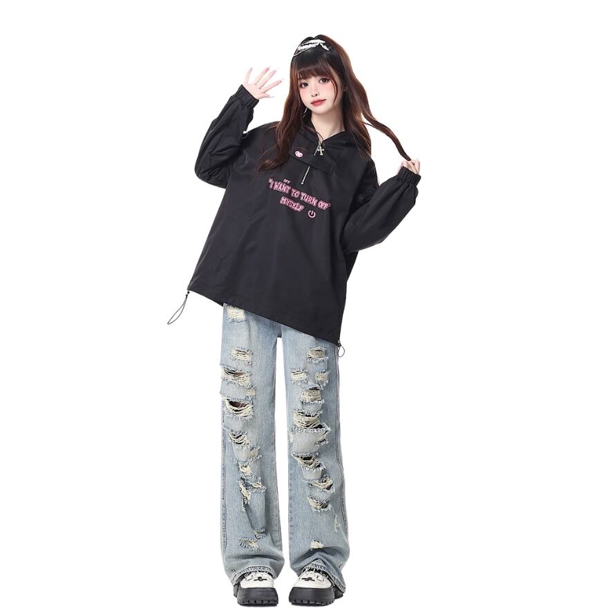 OZZ CROCE ドクロ チェック ジャケット グレー ゴスロリ 地雷系 ゴスロリファッション 通販 With U ソフト CRAZYGIRL ジャケット