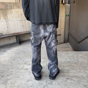 【WE11DONE】BLACK MENS TROMPE L'OEIL DENIM CARPENTER