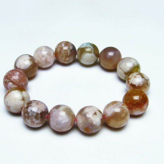 チェリーブロッサムアゲート ブレスレット 桜瑪瑙 16mm 111-24566