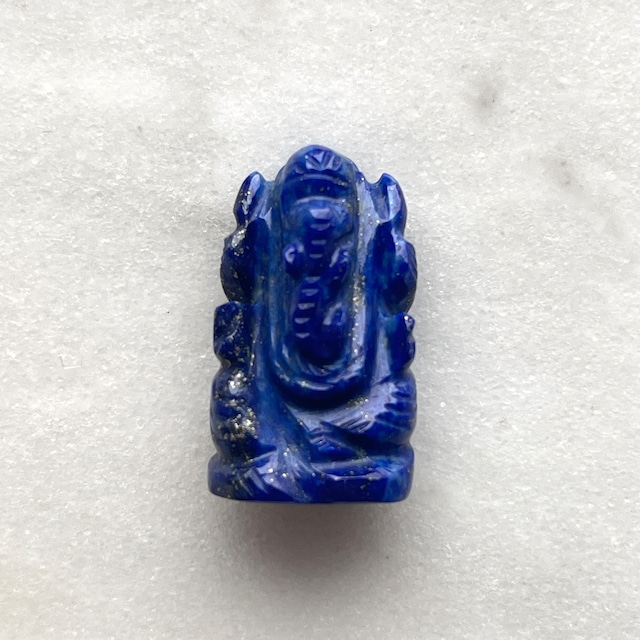 【特選】【超美石】ガネーシャ神　ラピスラズリ　成功のお守り　1237