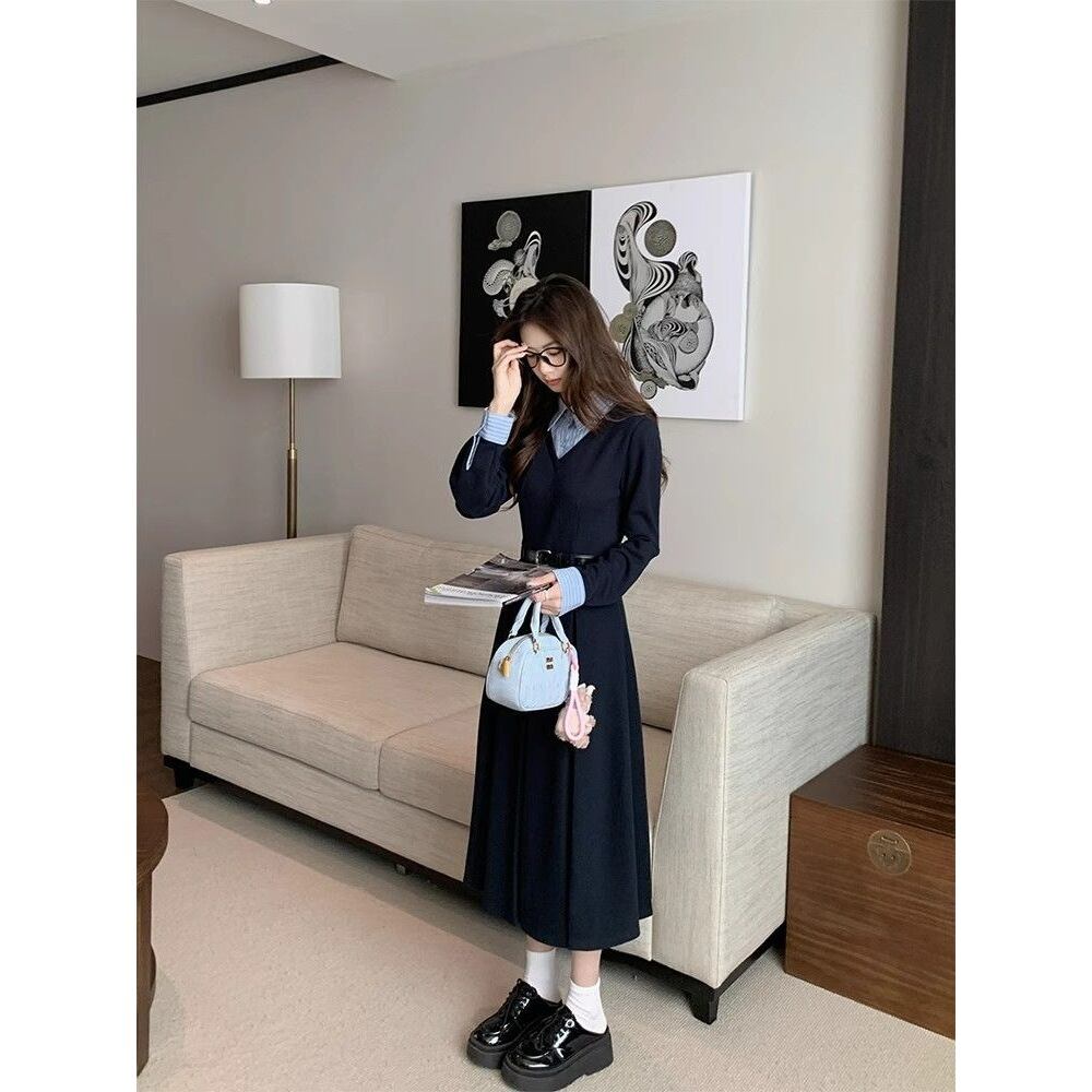 襟付きデザインワンピース | udresser