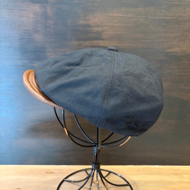 HIGHER VINTAGE DUCK × LEATHER BRIM CASQUETTE