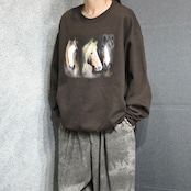 horse print sweat brown