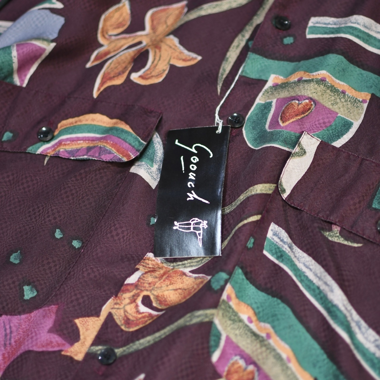 goouch dead stock design pattern silk shirt