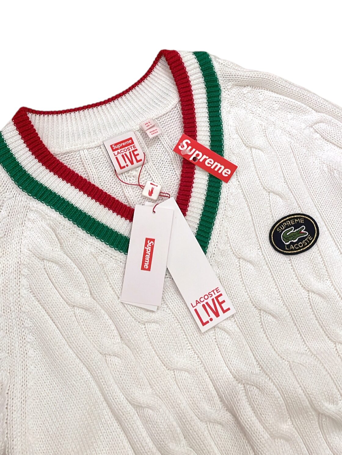 Supreme × LACOSTE 17ss Tennis Sweater シュプリーム ラコステ テニス 