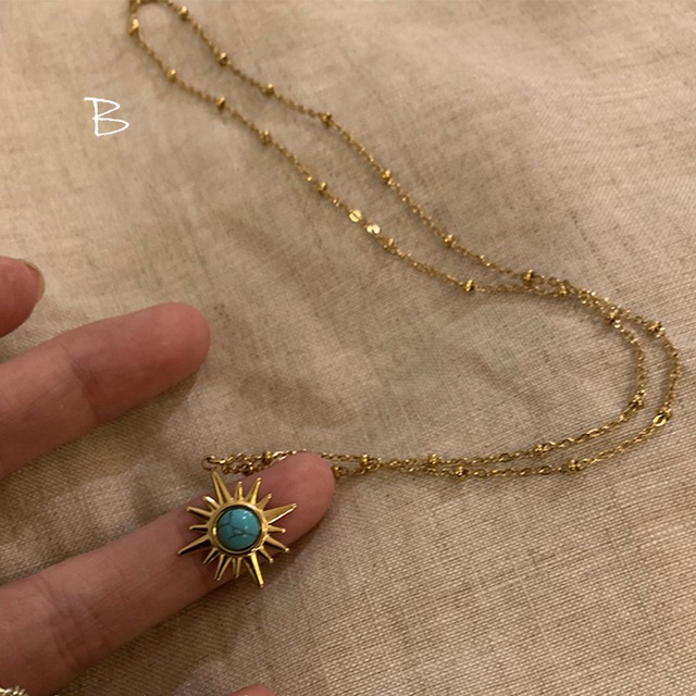 Somedayifレトロな太陽花ネックレス 3s