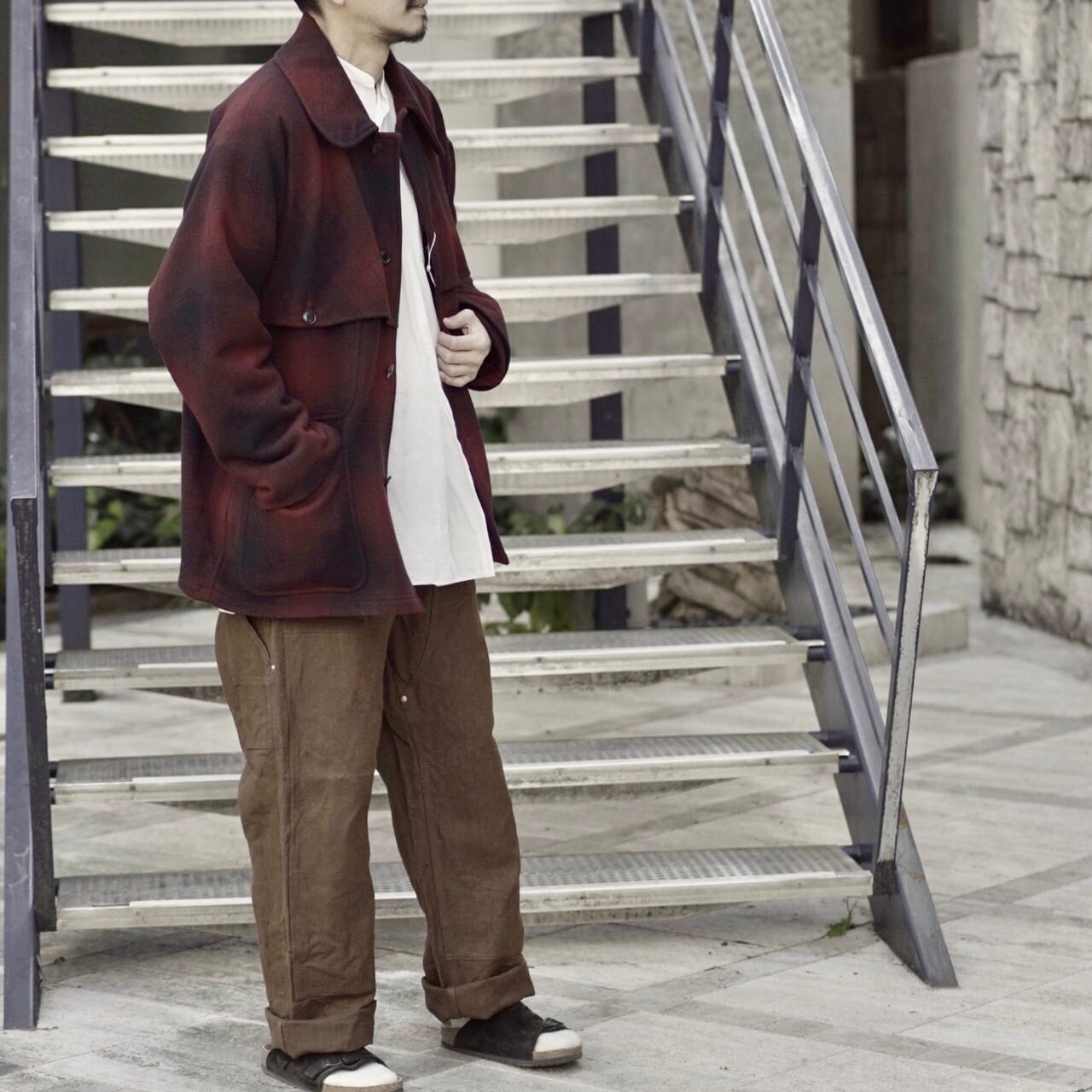COMOLI(コモリ) / ナッピングウールチェックマッキノウクルーザー 