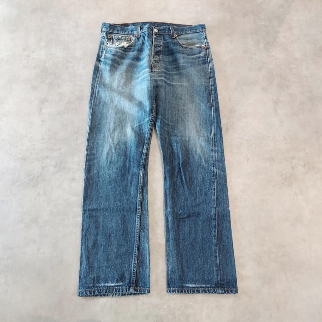 リーバイス501 Levis W34 ブルーデニム 青 00s 古着 16009