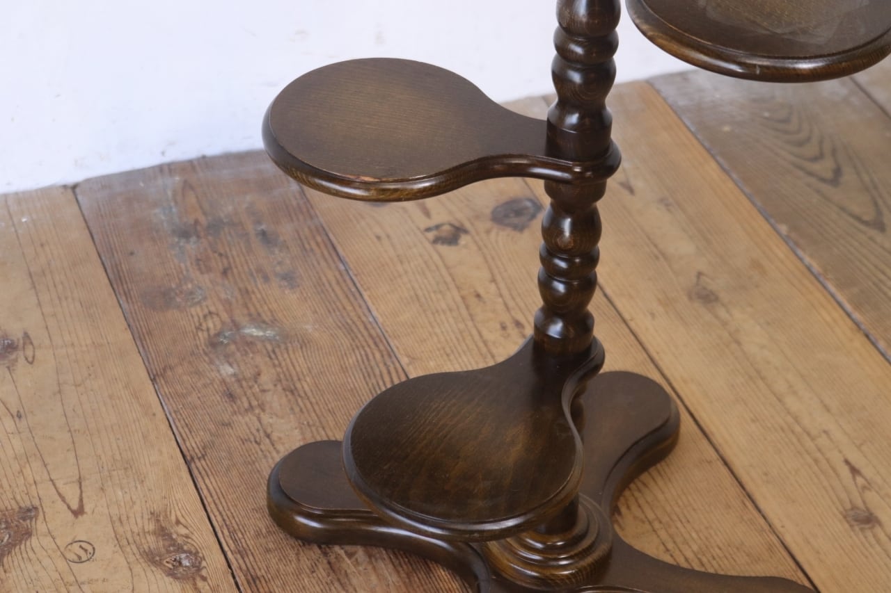 レトロ 花台 プランタースタンド 飾り棚 展示台 ラック オーク材