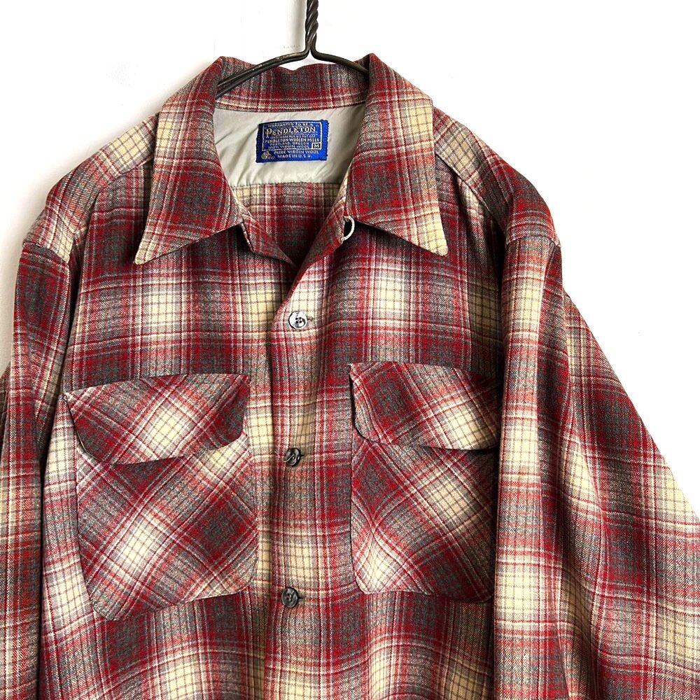 トップス 70's PENDLETON Wool LOOP COLLAR SHIRT PENDLETON Vintage Loop Collar Wool Shirt [1970s-] Vintage Loop