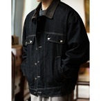 Corduroy Collar Denim Jacket Long Sleeve Work Jacket ◇H0367