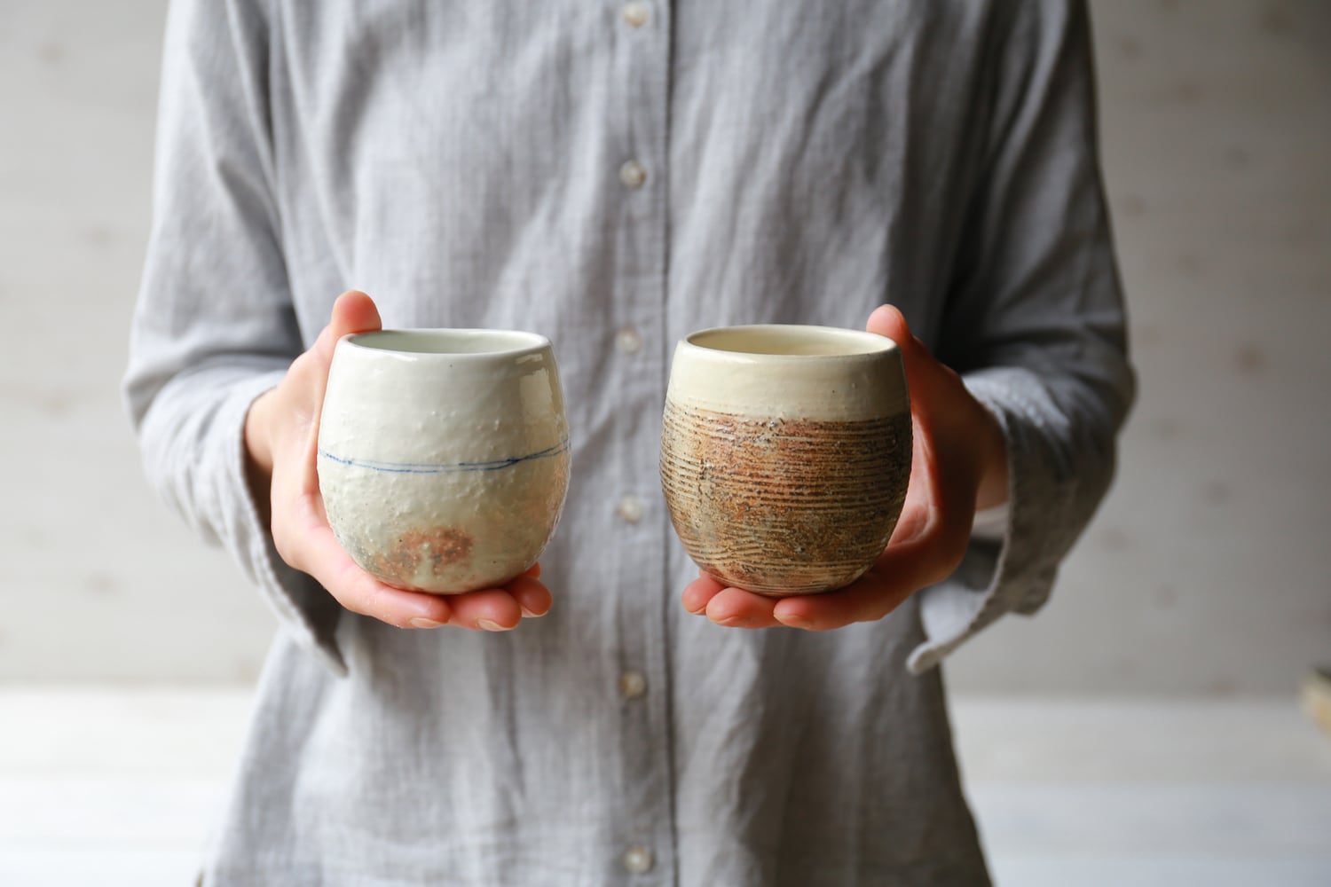 渕荒横彫 エッグカップ | 古谷製陶所