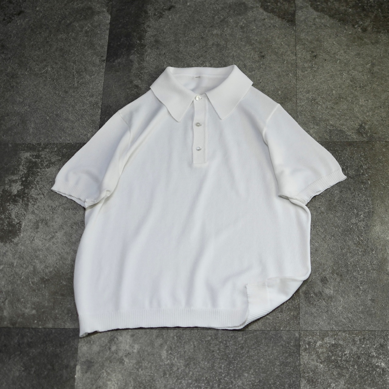 white knit polo