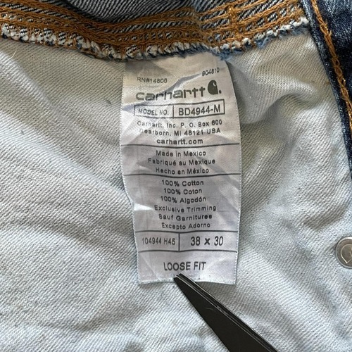デニム ダブルニー Carhartt 104944 H45 38×30 詳細写真8