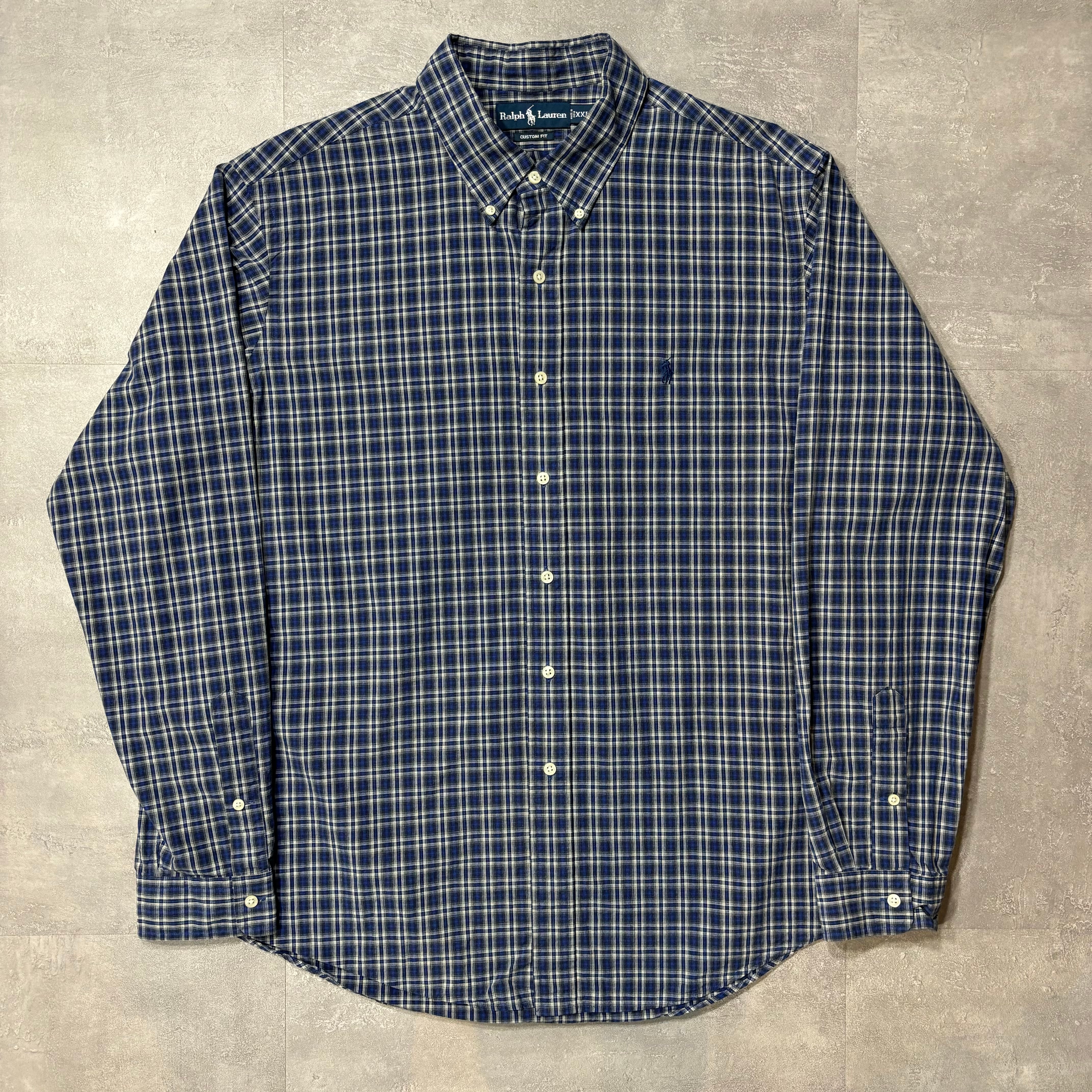 《XXL》Ralph Lauren ラルフローレン オンブレ チェック 長袖シャツno.4028