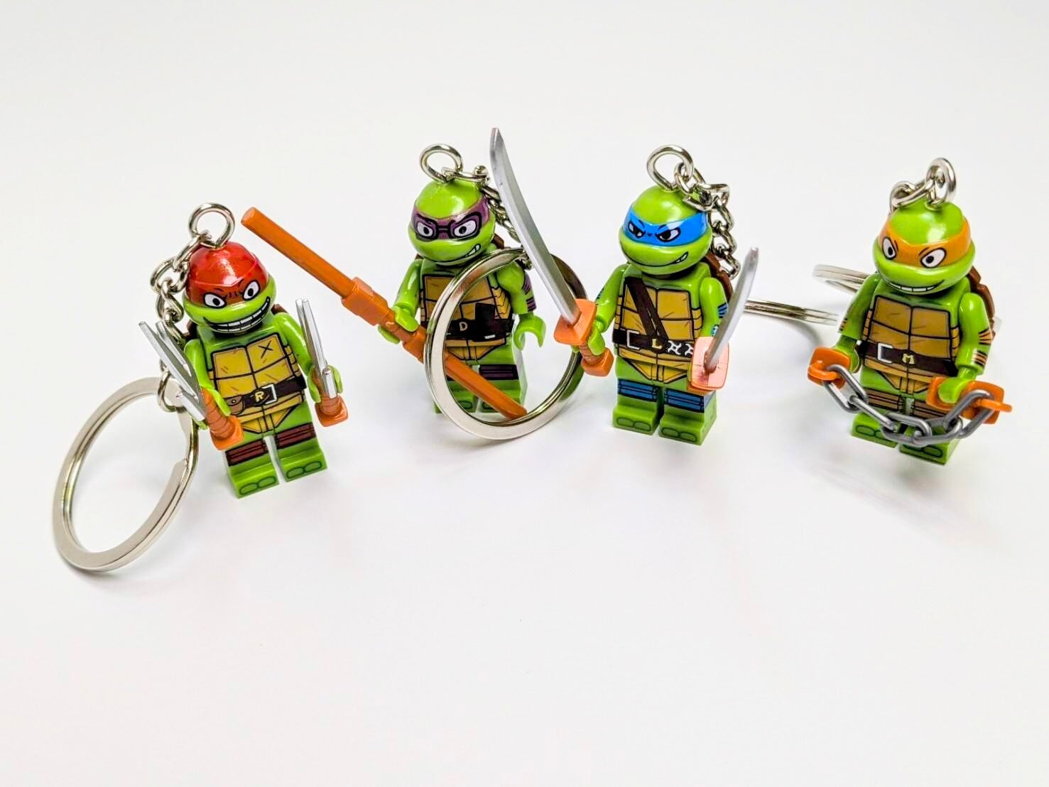 ☆【ブロックフィギュアキーホルダー★各種★】『ティーンエイジ・ミュータント・ニンジャ・タートルズ』(Teenage Mutant Ninja Turtles) 〚アメリカン雑貨 アメトイ〛