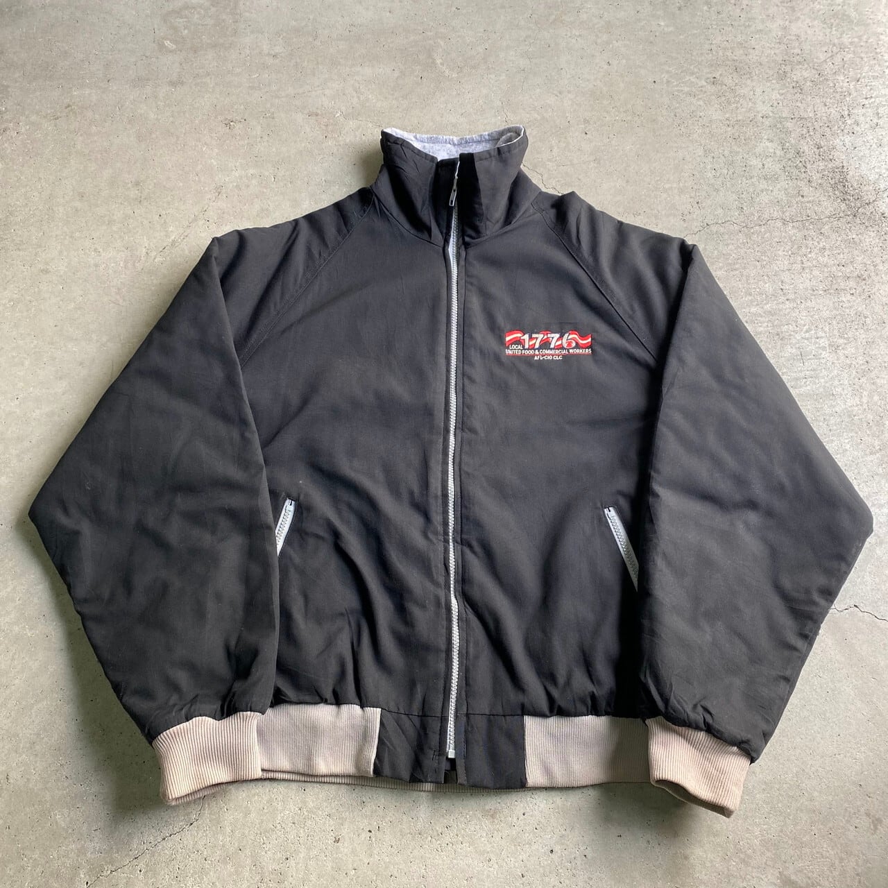 90年代 USA製 King Louie キングルイ 企業ロゴ 刺繍 スタンドカラー