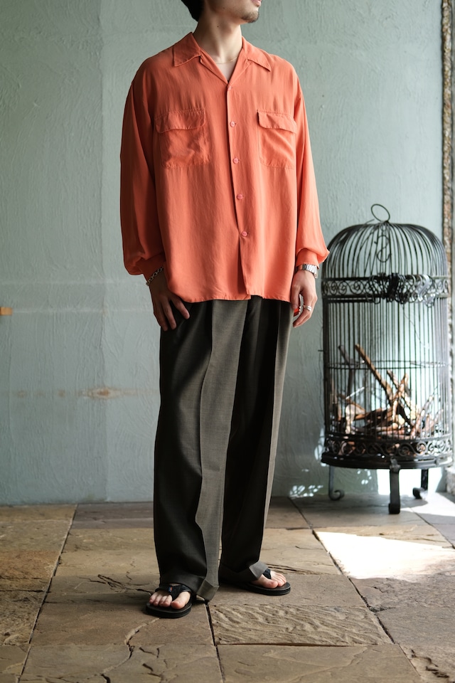 Utah/90's "VOTRE NOM PARIS” all silk open color shirt