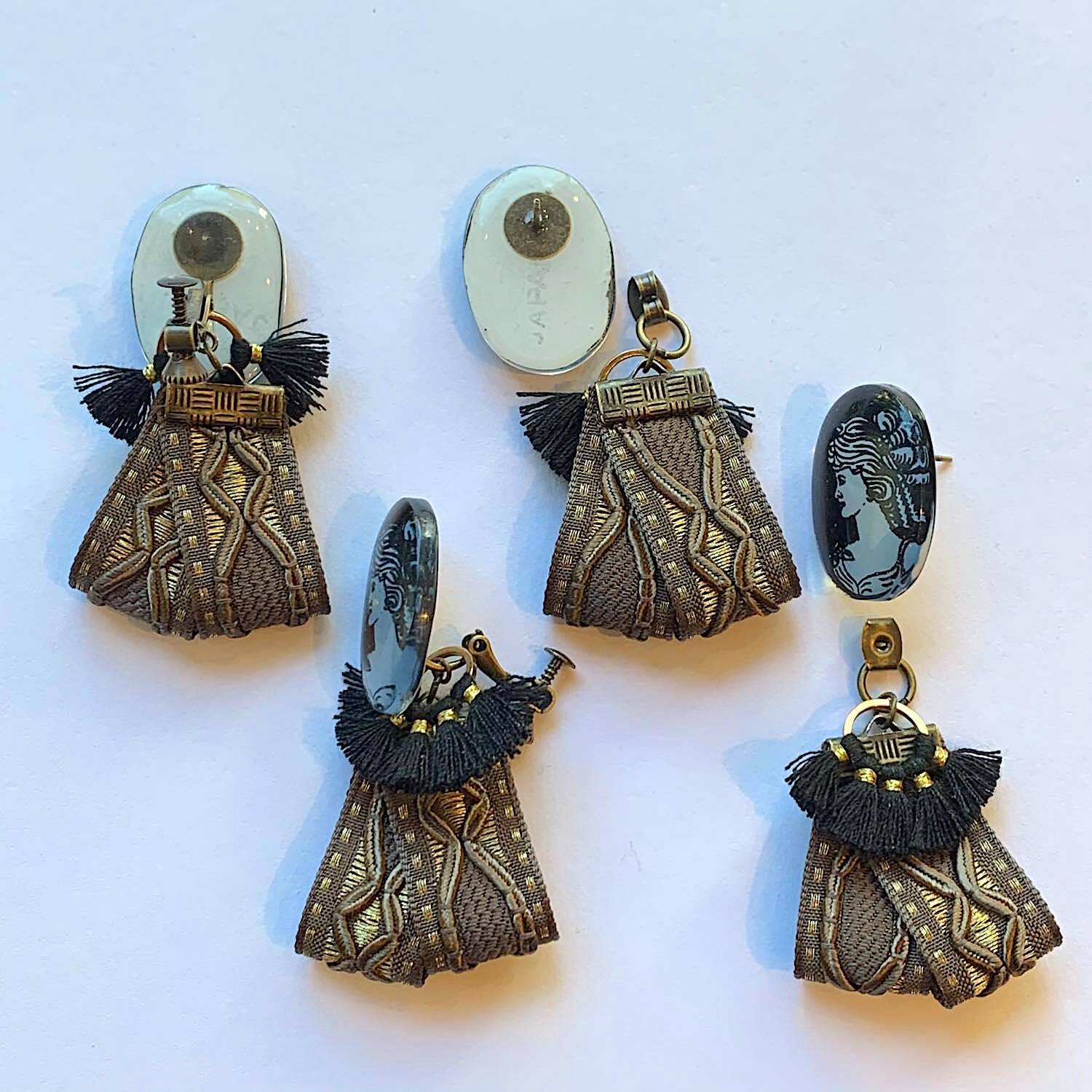 再37　フリンジ　ベージュ　ピアス　イヤリング　タッセル　オルテガ　ハンドメイド 再37フリンジベージュピアスイヤリングタッセルオルテガハンドメイド