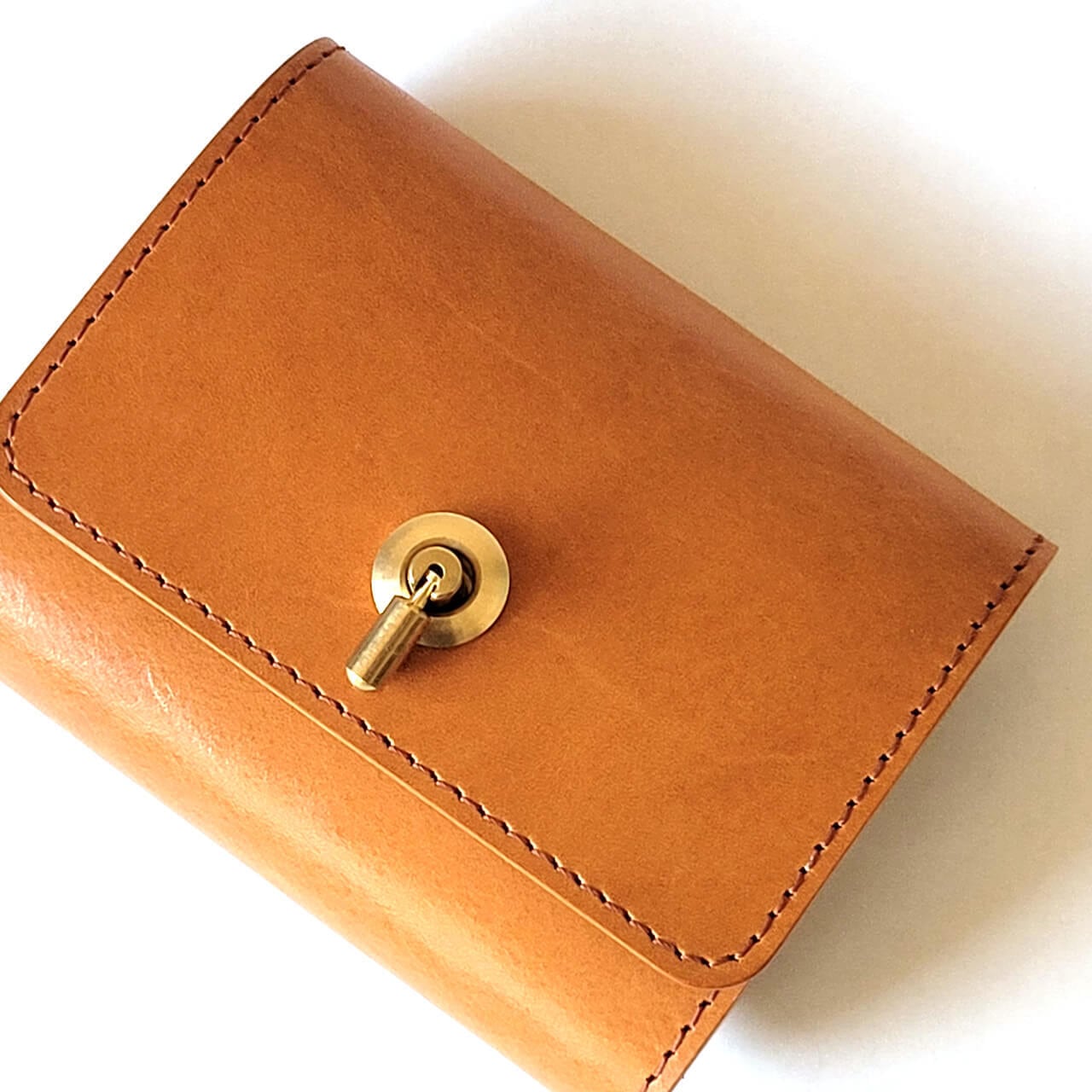 【こいあい】オコシ金具三つ折り財布 2点 受注製作】 左利き用 少しレトロなオコシ金具ミニ財布 三つ折り財布