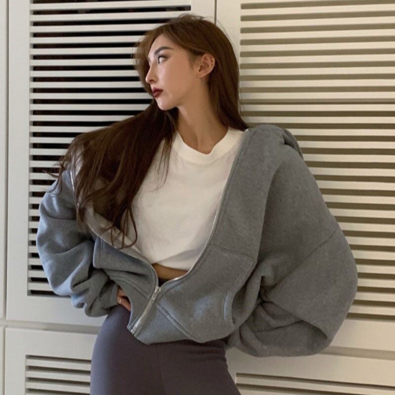 ベルベットセーター レディースオータムウィンタールーズスタイルフードカーディガンジャケット 秋物 冬物 YY-ファッション31698485328