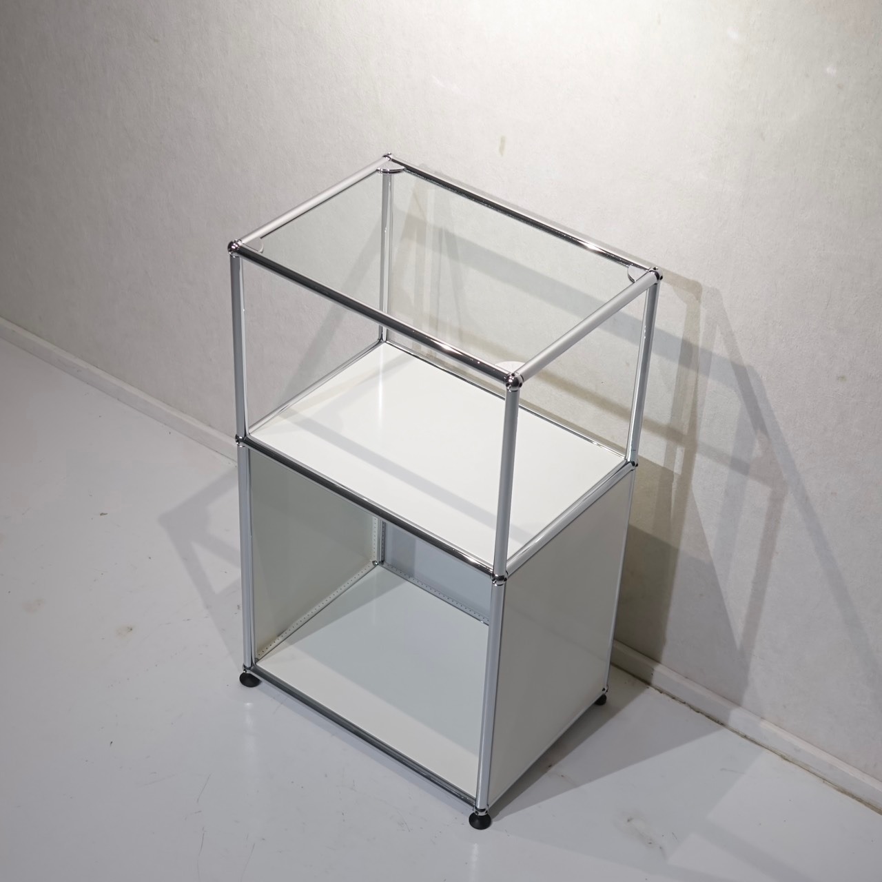 USM Haller ハラー キャビネット サイドボード 1列2段 ユニットラック シェルフ 棚 収納 ホワイト 白 モダン ミニマル ホテルライク