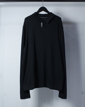 【Caka BLACK】“BOSS HUGO BOSS” Minimal Design Loose Polo Knit