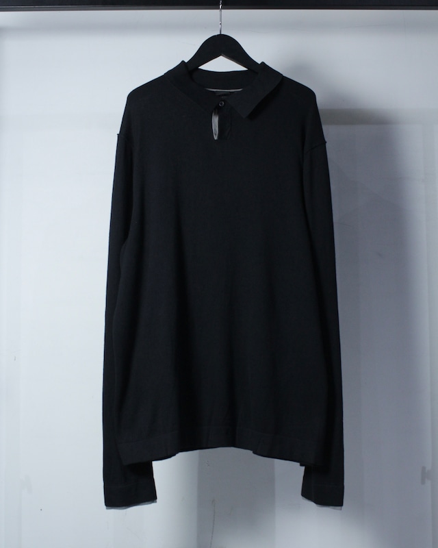 【Caka BLACK】“BOSS HUGO BOSS” Minimal Design Loose Polo Knit