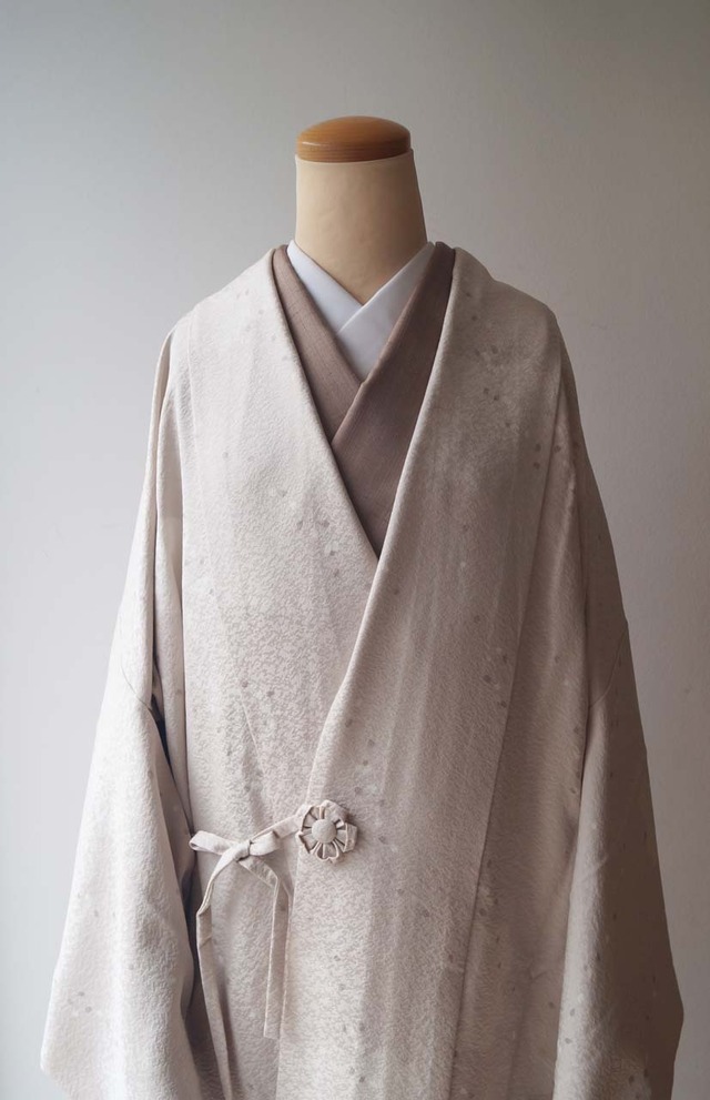 【コート】灰梅i色　さくら文　道中着