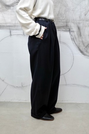 "MANI" Wool tuck slacks