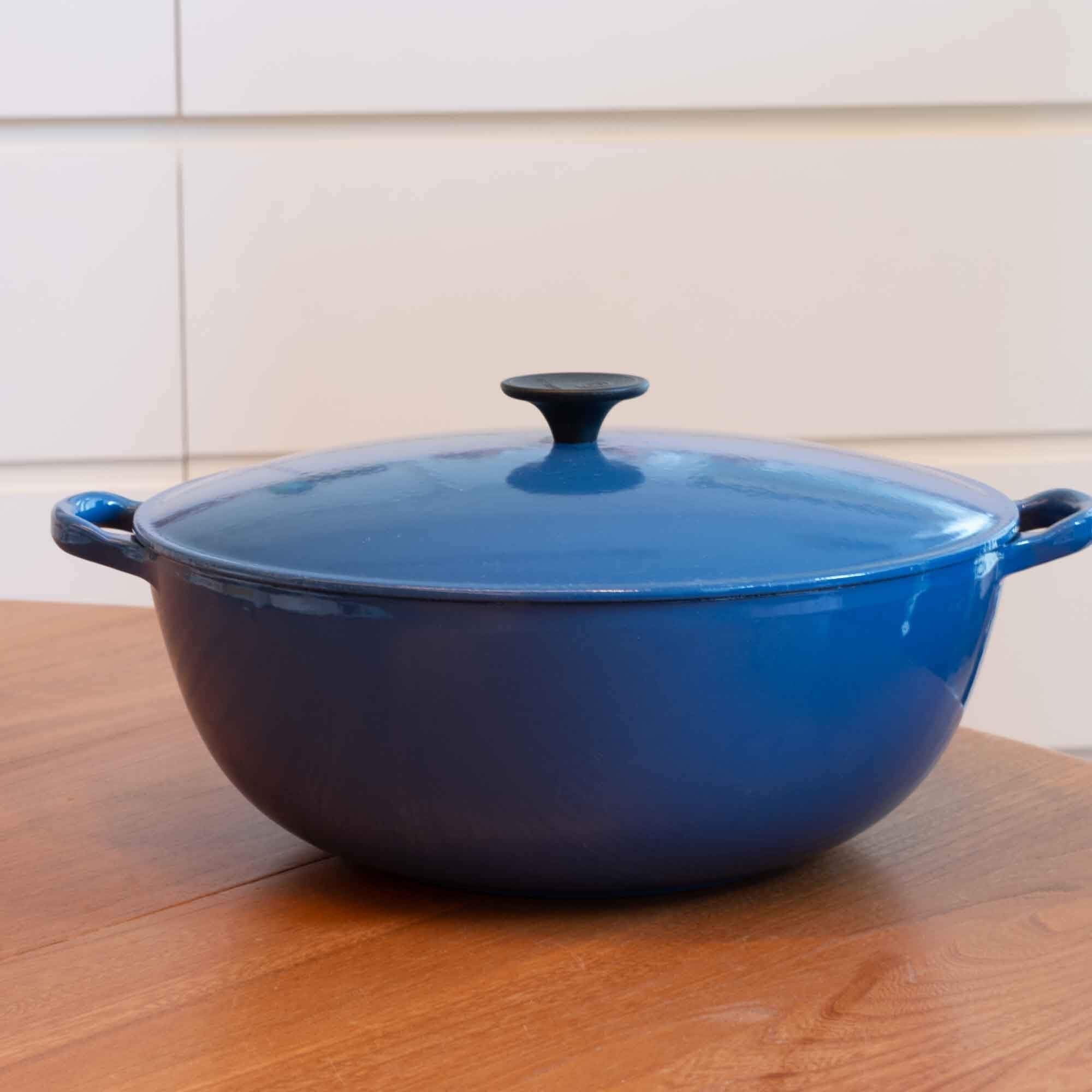 ビンテージ　ル・クルーゼ　LE CREUSET　ブルー　サイズ31  新品。未使用品ではありません！　特大マルミット
