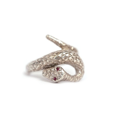 Antique Snake Ring [1800s ~ Victorian] [Mement Mori] [14k Gold]